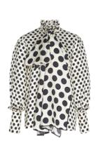 Dice Kayek Exaggerated Neck Tie Silk Shirt