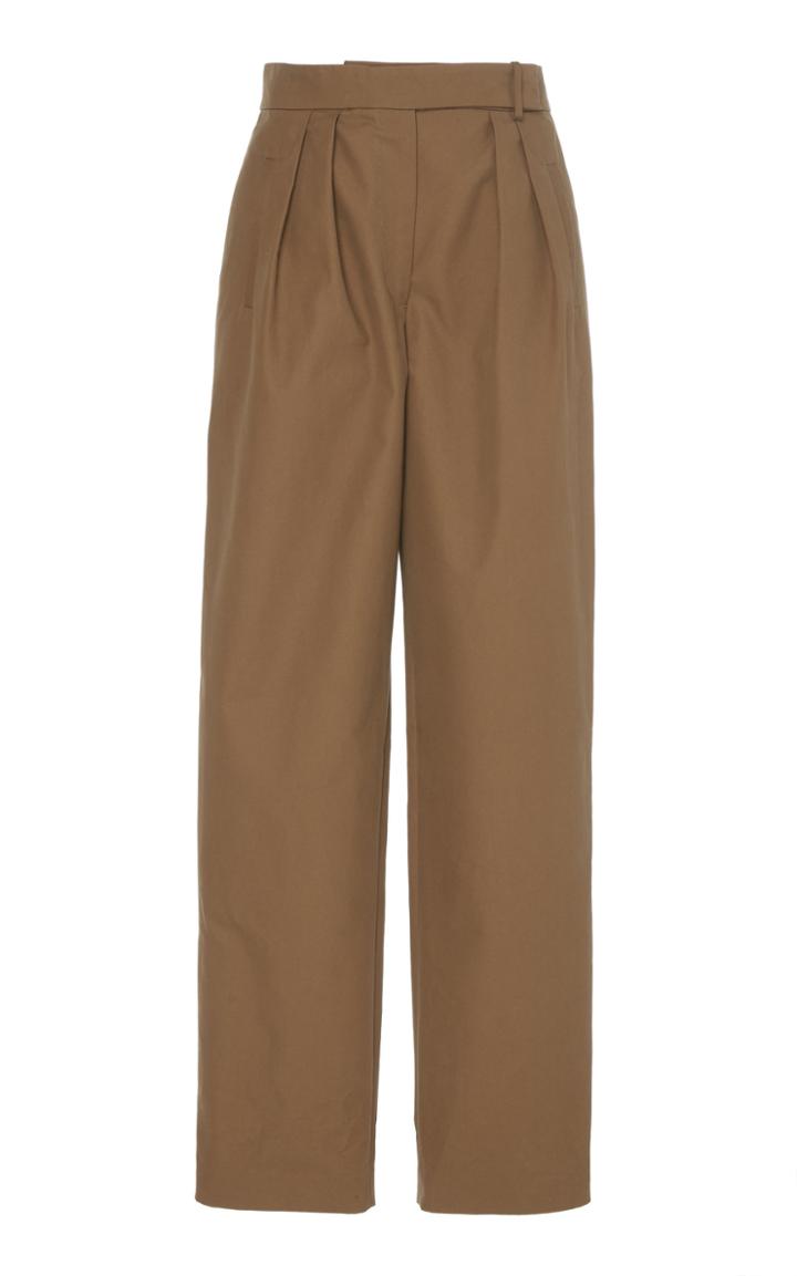 Delpozo Pleated Cotton Twill Pants