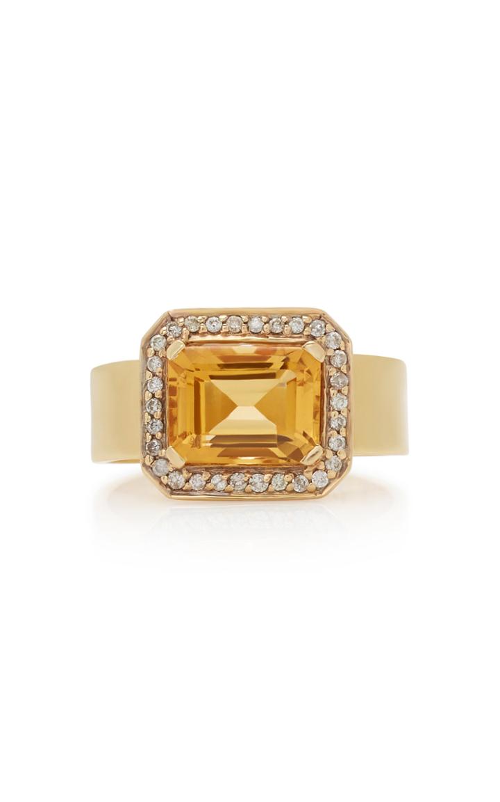Renee Lewis 18k Gold Topaz And Diamond Ring