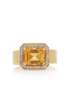 Renee Lewis 18k Gold Topaz And Diamond Ring