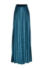 Luisa Beccaria Stretch Velvet Pleated Pants