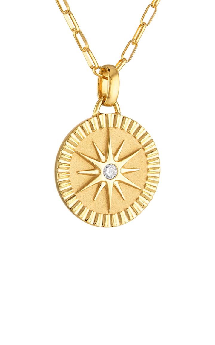Pamela Zamore Twelve Point Star 18k Yellow Gold Diamond Necklace