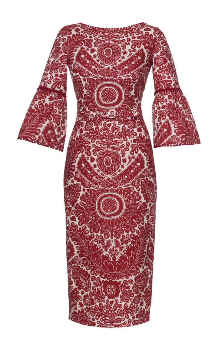 Lena Hoschek Katinka Bell Sleeve Fitted Dress