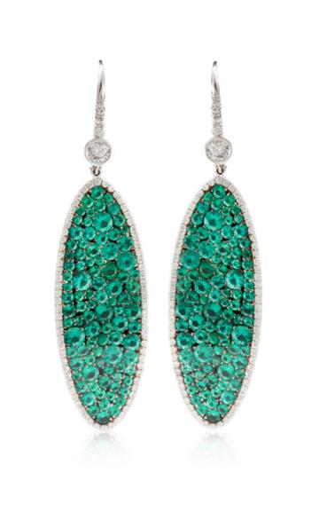 Moda Operandi Martin Katz 18k White Gold And Emerald Earrings
