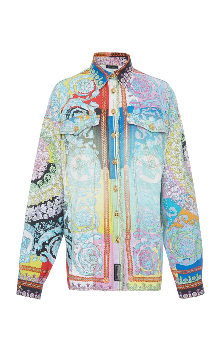 Versace Printed Denim Shirt