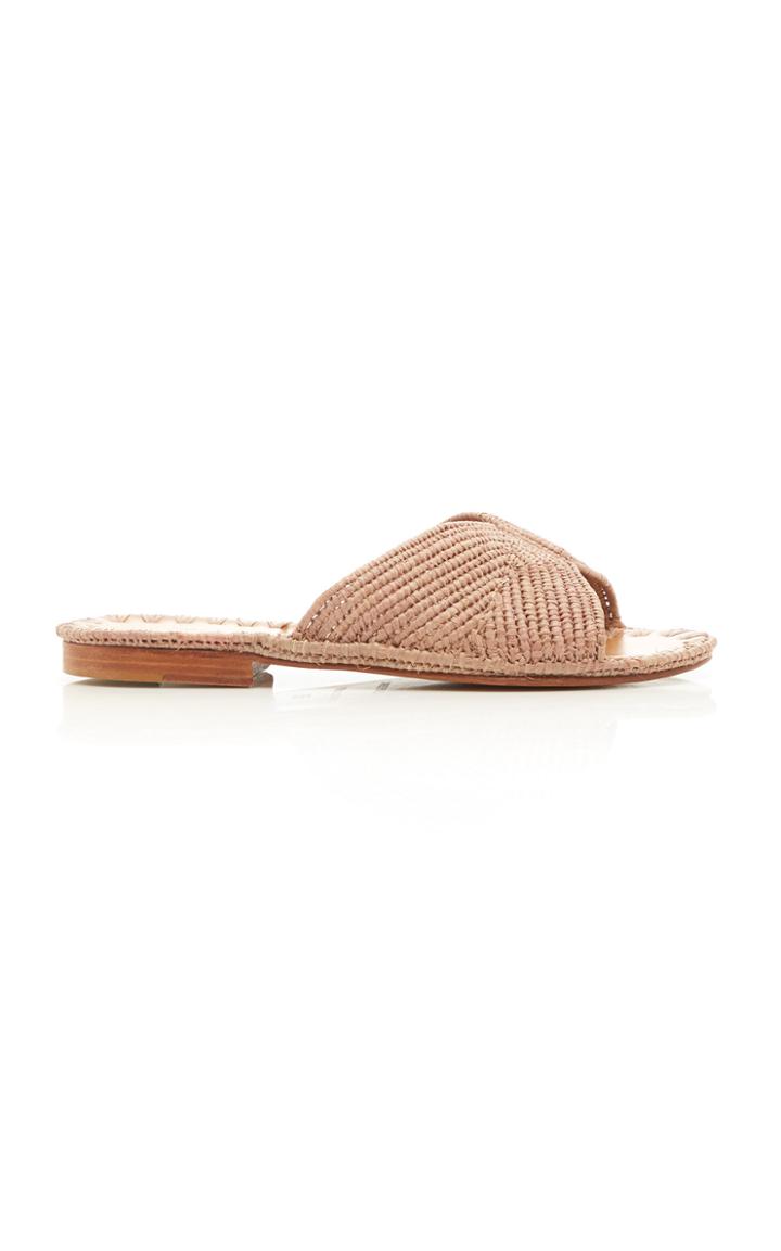 Carrie Forbes Salon Two-tone Raffia Slides