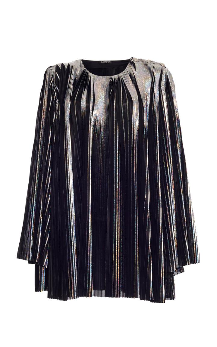 Balmain Pleated Hologram Dress