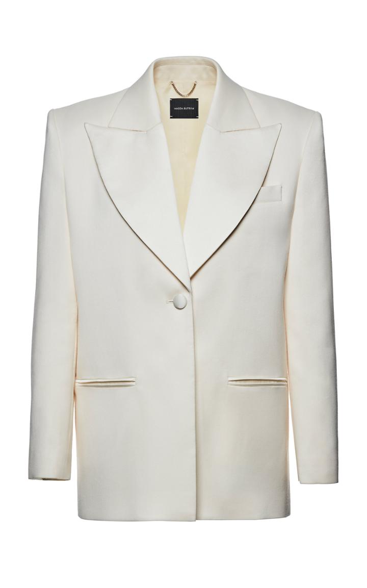 Moda Operandi Magda Butrym Exeter Wool-silk Peak-lapel Blazer Size: 36