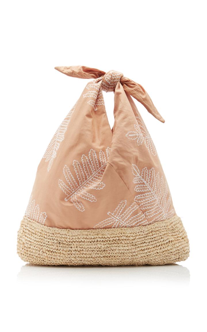 Kayu Lula Raffia-trimmed Tie-handle Tote