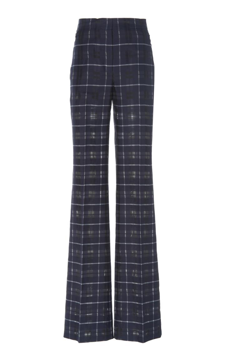 Moda Operandi Akris Farida Plaid Cotton-silk Blend Boot-leg Pants Size: 2