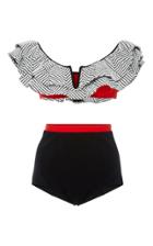 Flagpole X Oscar De La Renta Diana Ruffled Off-the-shoulder Bikini Set