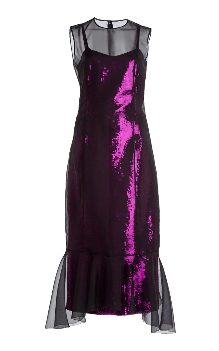 Moda Operandi Huishan Zhang Deidre Sequin-detailed Silk Organza Midi Dress