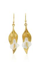 Annette Ferdinandsen Cala Lily 18k Gold Mother Of Pearl Earrings