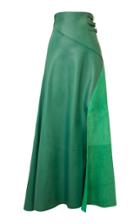 Alejandra Alonso Rojas Buckled Waistband Leather Flared Skirt