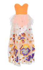 Yuliya Magdych Pansies Embroidered Top And Skirt Set