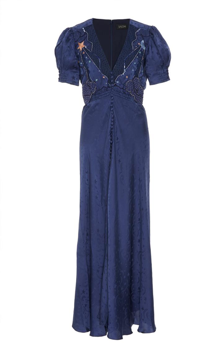 Saloni Lea Puff Sleeve Printed Dress