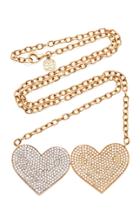 Moda Operandi Sydney Evan 14k Yellow Gold & Diamond Supersize Double Heart Necklace