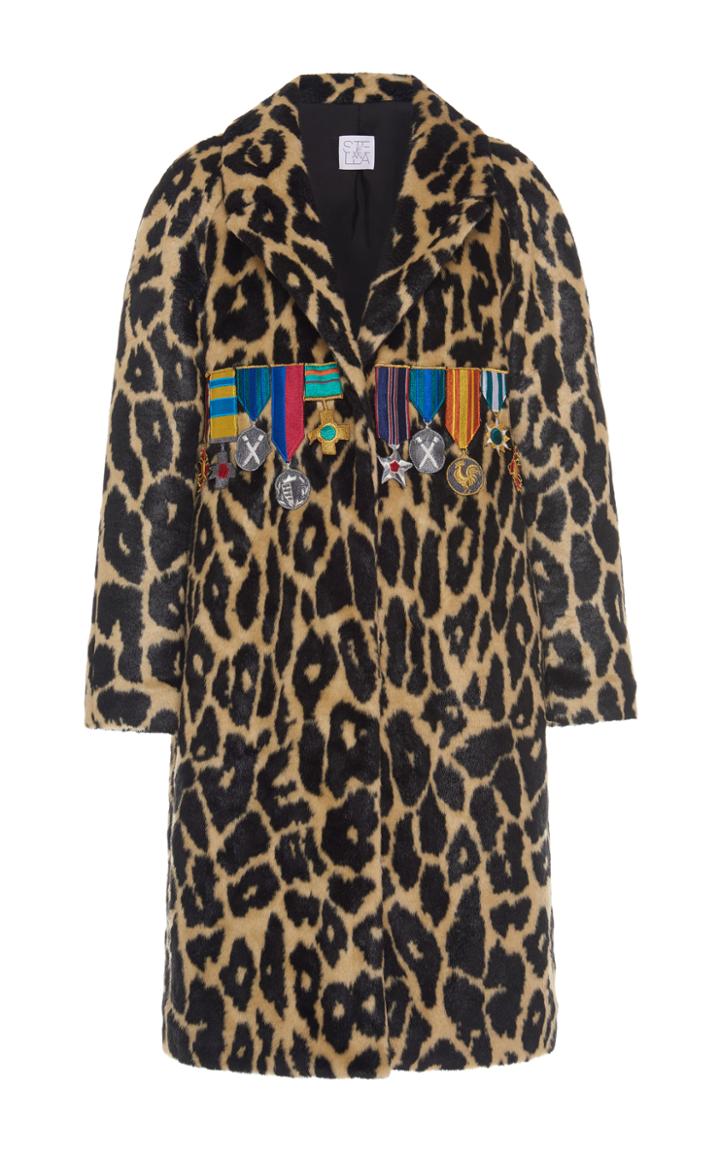 Stella Jean Faux Cheetah Medallion Coat