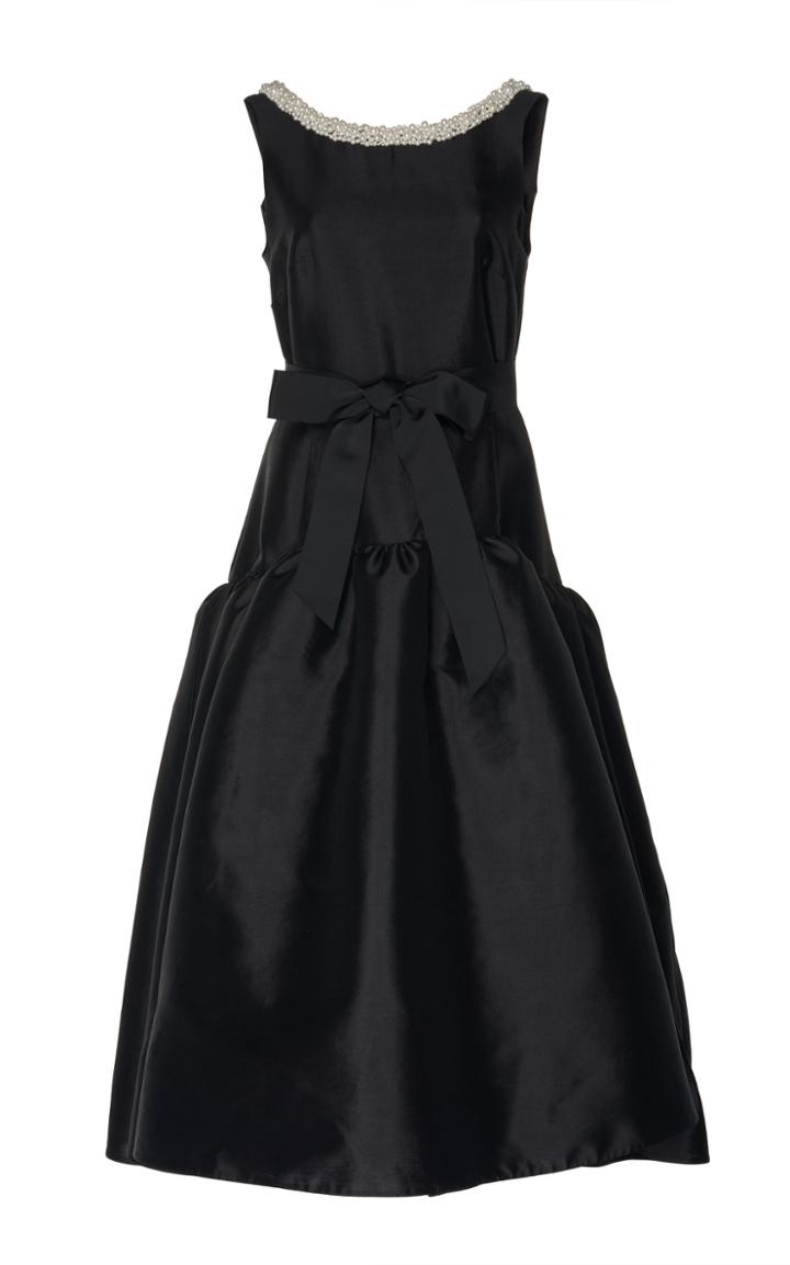 Huishan Zhang Audrey Flared Hem Silk And Wool Blend Midi Dress