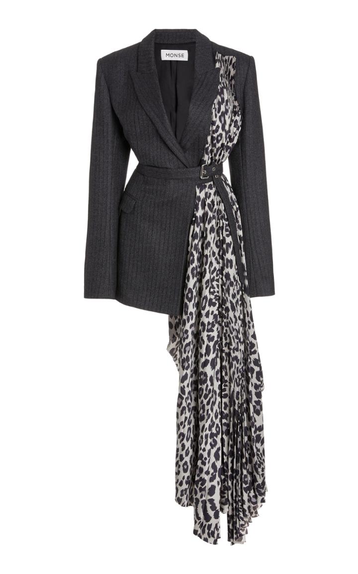 Moda Operandi Monse Cheetah-inset Wool-blend Blazer