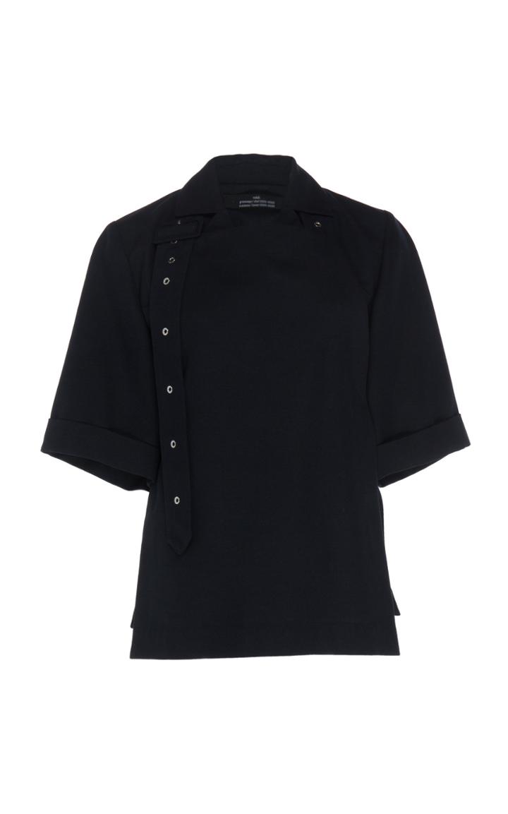 Rokh Boxy Belted Vest-detailed Blouse