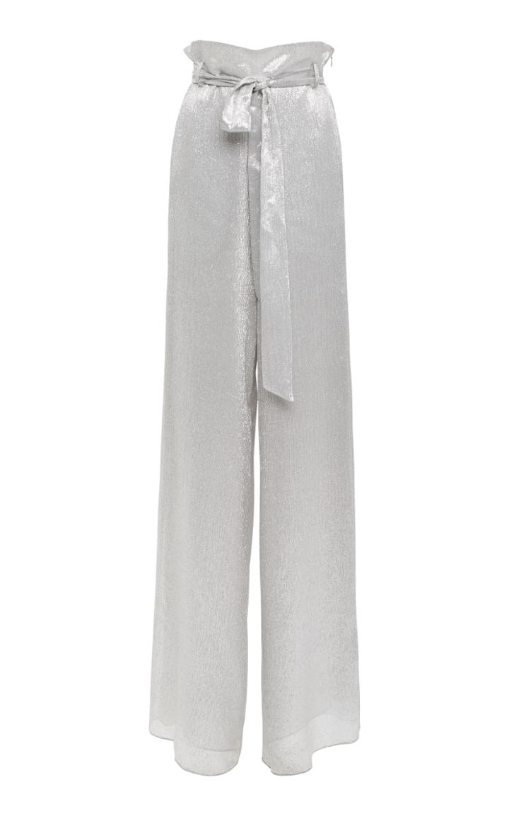 Sally Lapointe Tinsel Silk Paperbag Pant