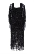 Moda Operandi Christian Siriano Cold-shoulder Tiered Fringed Tulle Dress Size: 2