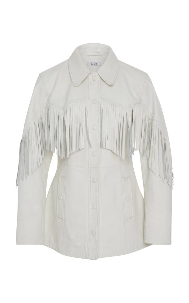 Ganni Angela Fringed Leather Jacket