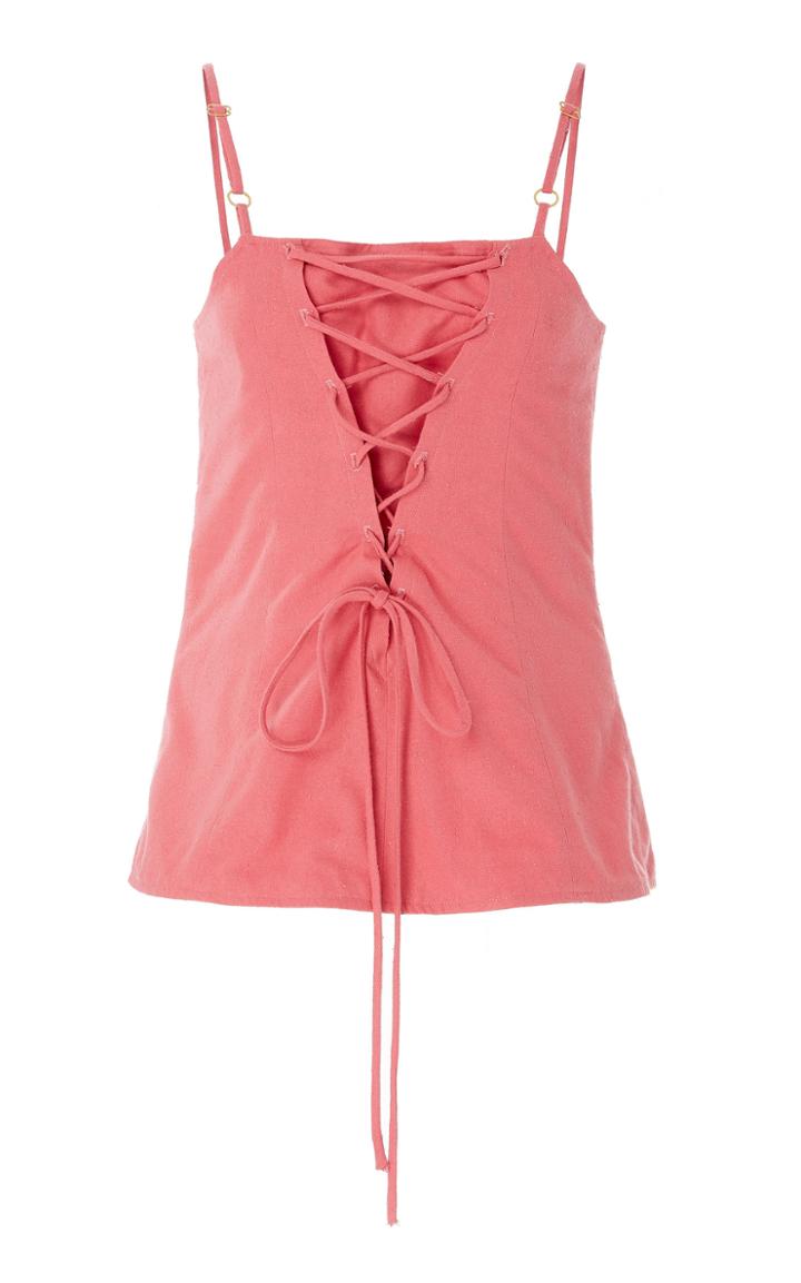 Cult Gaia Coryn Lace-up Twill Top