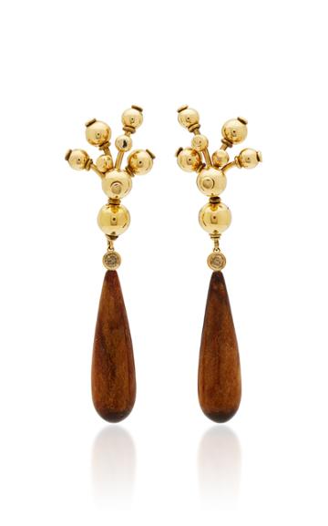 Sorab & Roshi Golden Coral Berry Earrings