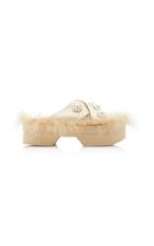 Simone Rocha Pearl And Faux Fur-embellished Satin Sandals