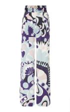 Cin Cin Printed Silk Wide-leg Pants Size: S