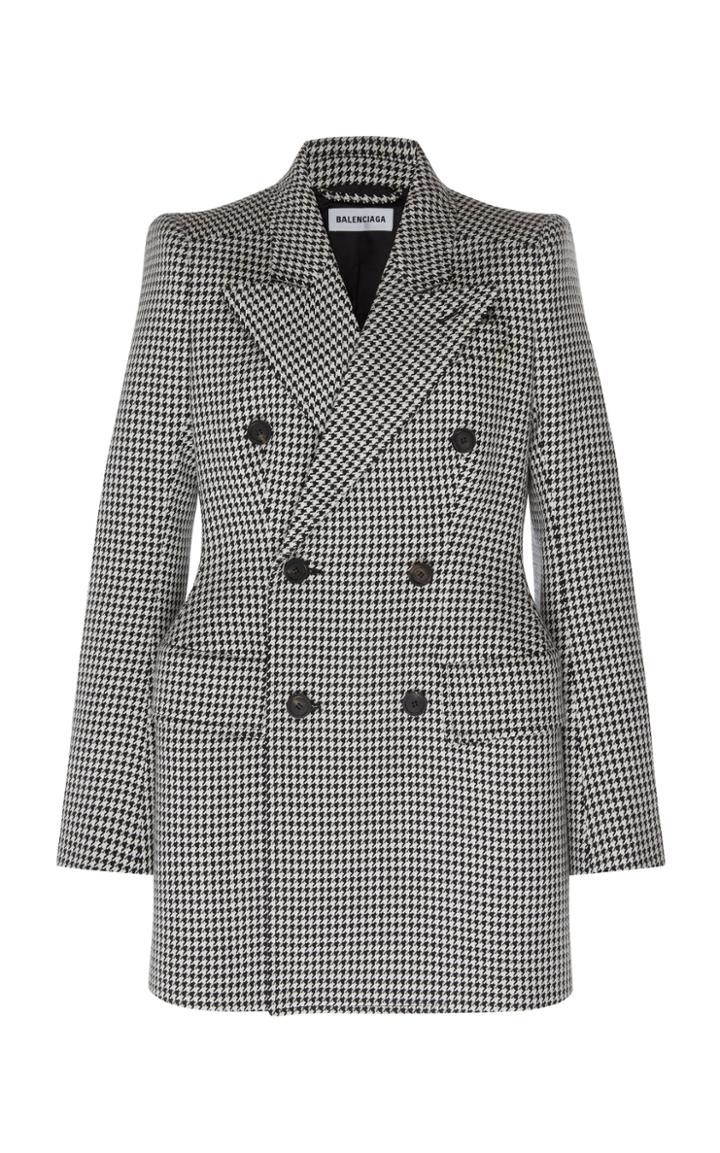 Balenciaga Houndstooth Double-breasted Wool Blazer