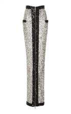 Balmain Long Sequined Zip Skirt