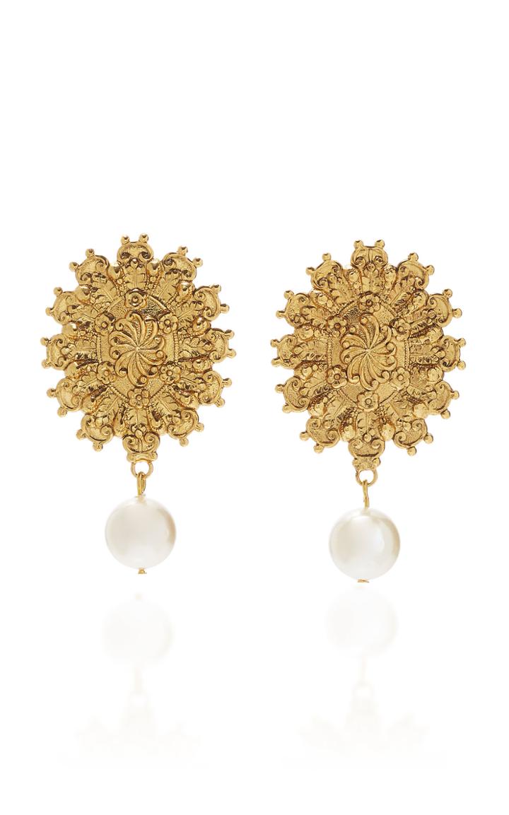 Jennifer Behr Juno Pearl-drop Gold Earrings