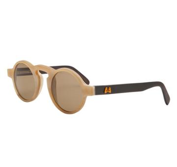 Rigards Taupe And Black Round Sunglasses