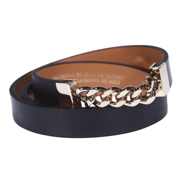 Maison Boinet Black Belt With Gold Chain