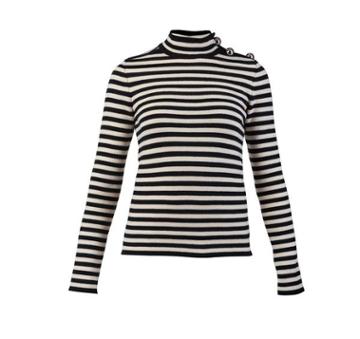 Bouchra Jarrar Black And White Stripe Sweater 