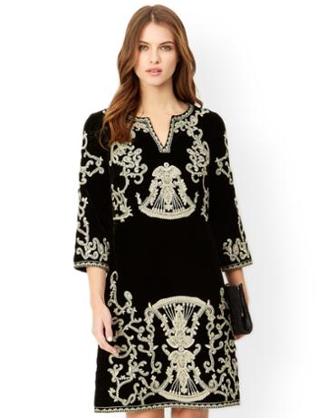 Monsoon Kalika Embroidered Velvet Tunic Dress