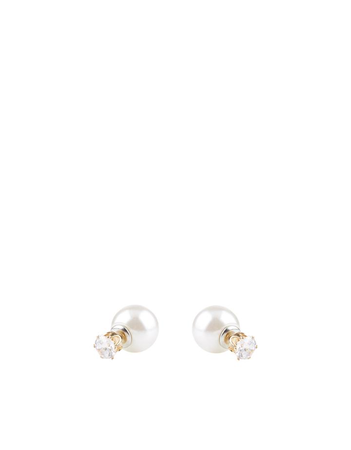 Monsoon Stone & Pearl Bar Earrings