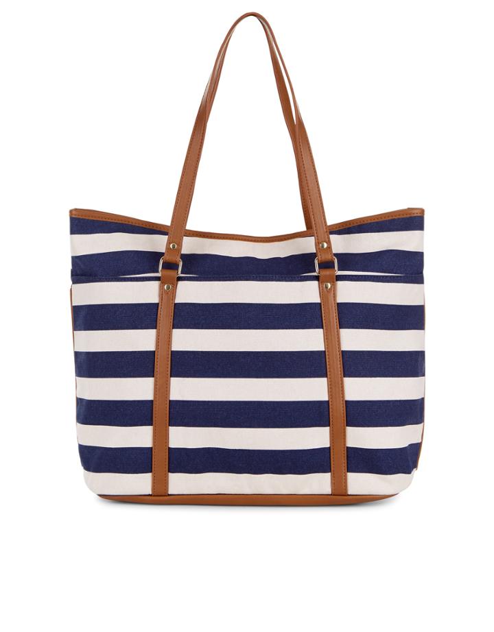 Monsoon Stripe Beach Tote Bag
