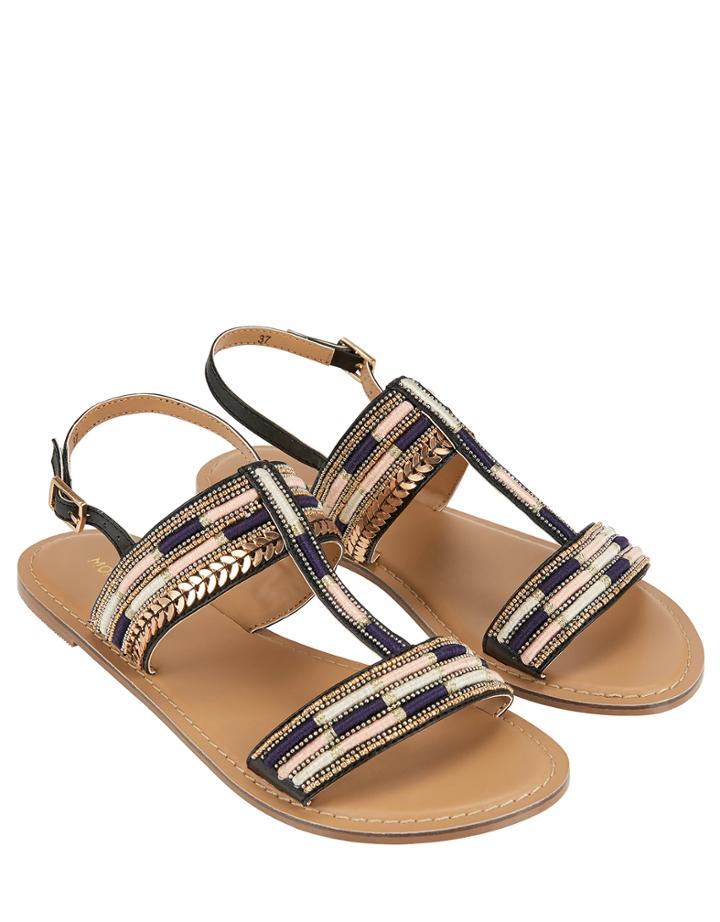 Monsoon Shiloh Embroidered T-bar Sandals