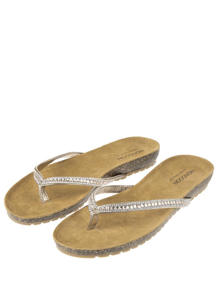 Monsoon Demi Diamante Footbed Sandals