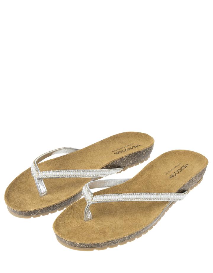 Monsoon Primrose Pearl Footbed Sandals