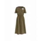 Love Moschino Cotton Dress With Aviator Logo Woman Green Size 38 It - (4 Us)