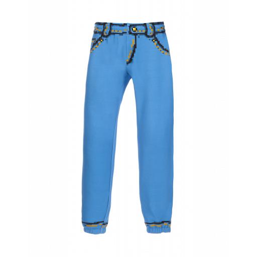 Moschino Fleece Pants Pixel Capsule Woman Blue Size 46