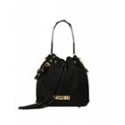 Moschino Bucket Bag With Brushed Gold Logo Woman Black Size U It - (one Size Us)
