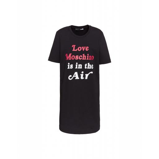 Love Moschino Love Is In The Air Fleece Dress Woman Black Size 44 It - (10 Us)