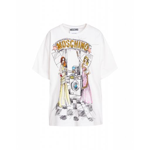 Moschino Game Show Jersey T-shirt Woman White Size M It
