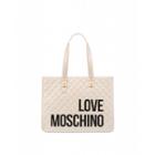 Love Moschino Quilted Maxi Shopper With Logo Woman White Size U It - (one Size Us)